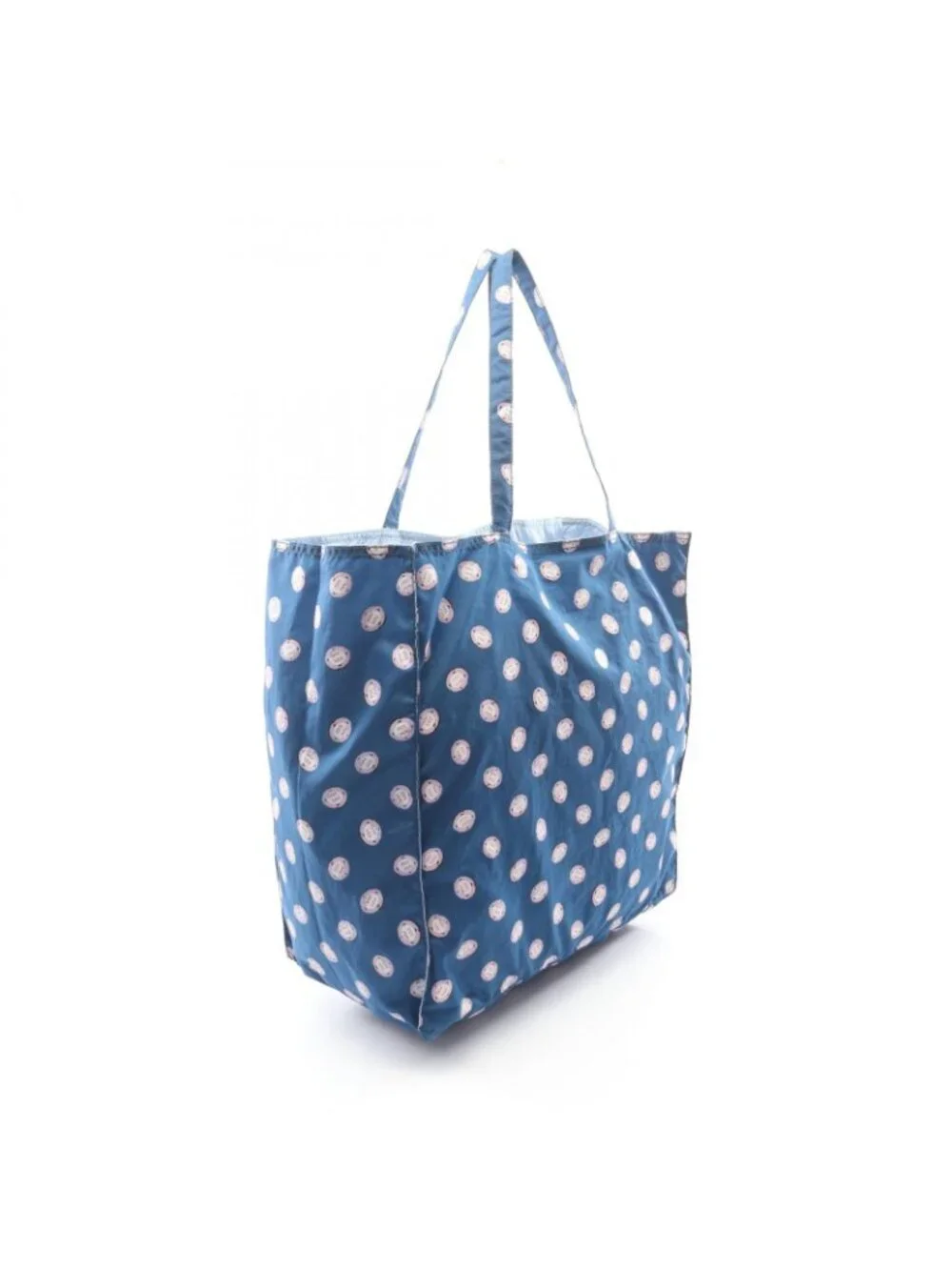 Prada Tote Triangle Logo Blue Pink White Nylon